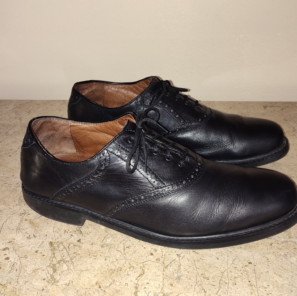 Classic Black Leather Oxfords